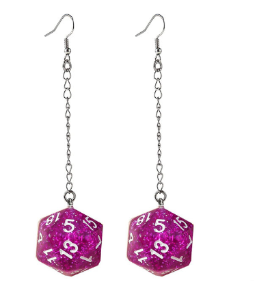 Prism D20 Crystal Drop Earring, product view 4