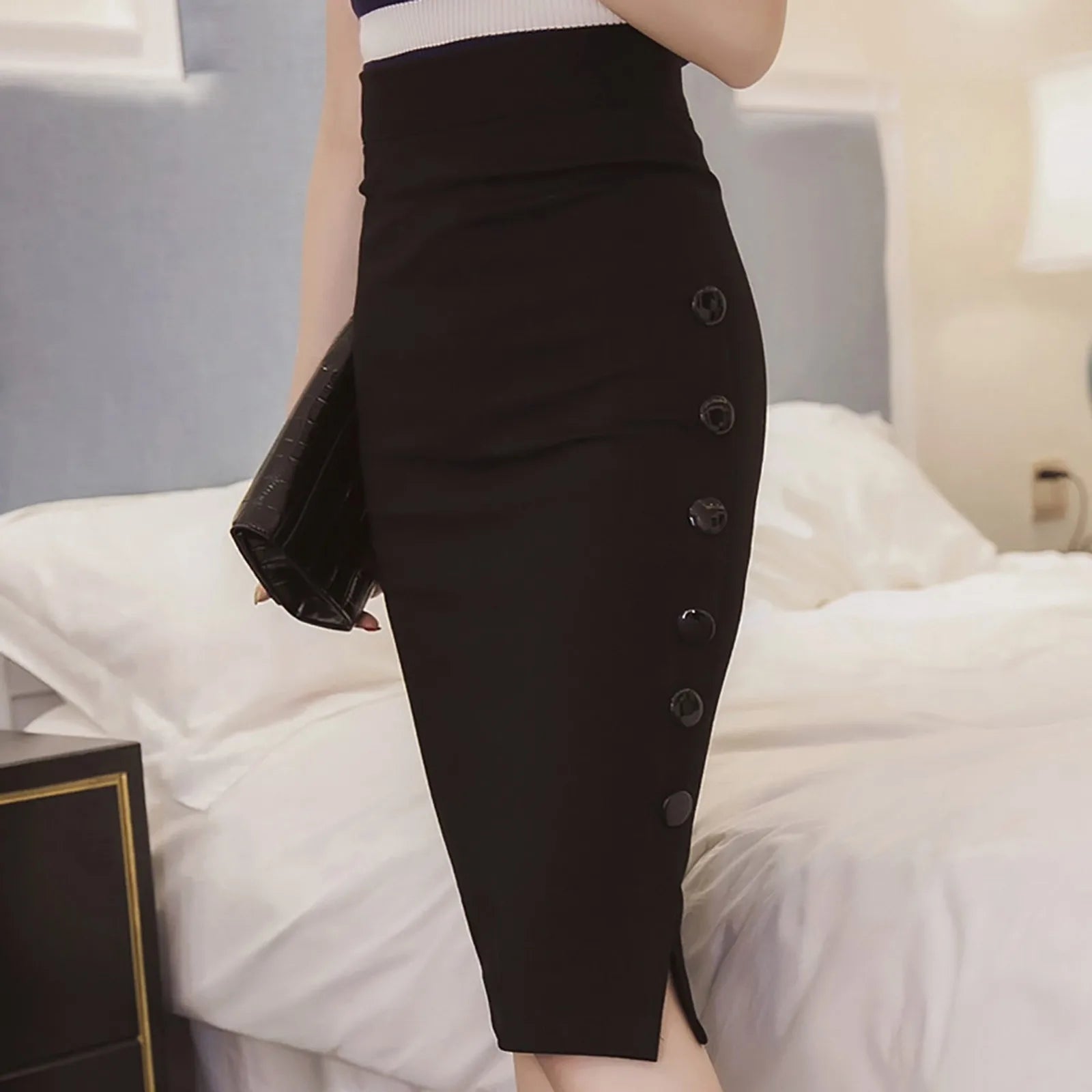 Vesper Pinup Pencil Skirt black colour view