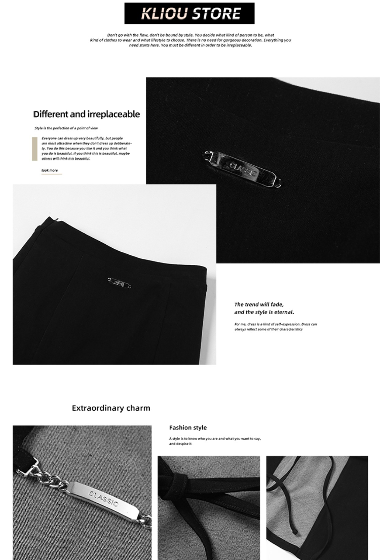 Sabletail Cutout Fishtail Skirt in black, product view 3