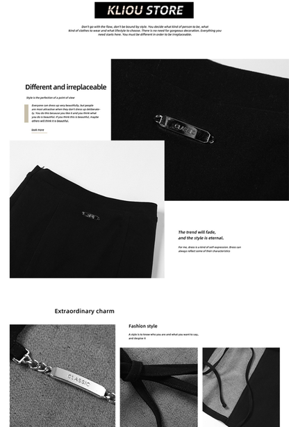 Sabletail Cutout Fishtail Skirt in black, product view 3