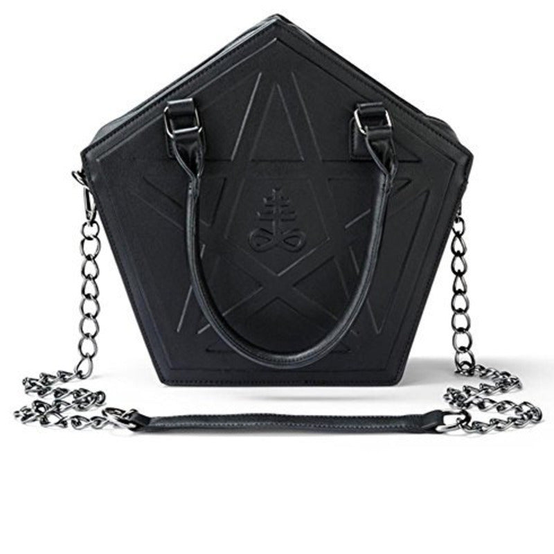 Stargrave Pentagram Tote Bag in black, front view