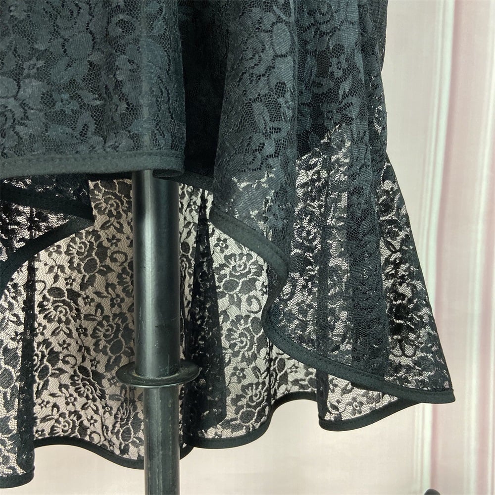 Veilcrest Lace Fishtail Skirt in black, product view 7