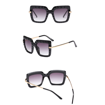 Vespera Faceted Square Sunglasses, colour and lens detail view
