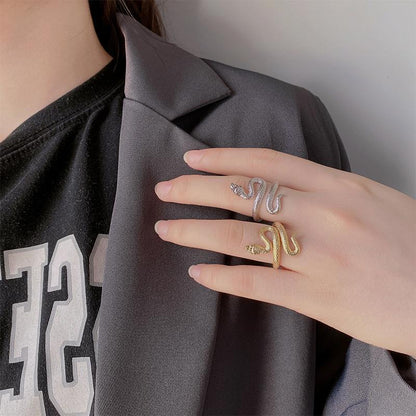 Viper's Gaze Adjustable Snake Ring, styling view