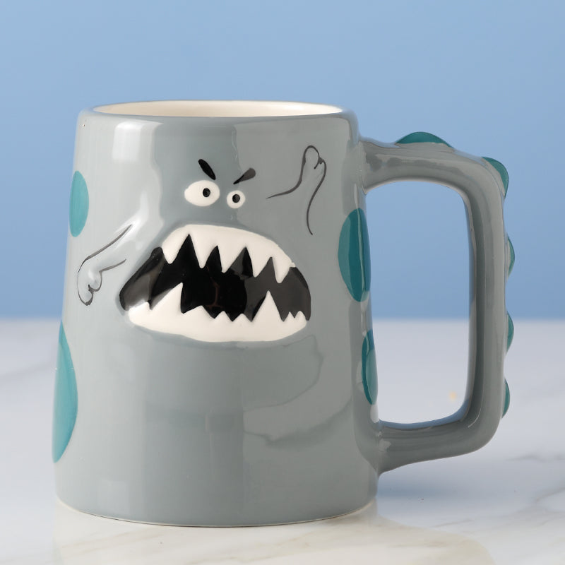 Creative Ceramic Mug with Lid and Spoon - Trendy Design