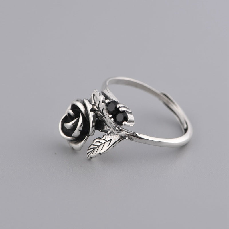 Midnight Rose Ring front view