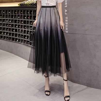 Moonfall Gradient Tulle Midi Skirt styling view
