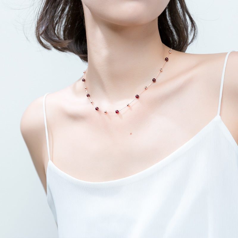 Crimson Thread S925 garnet necklace, product view