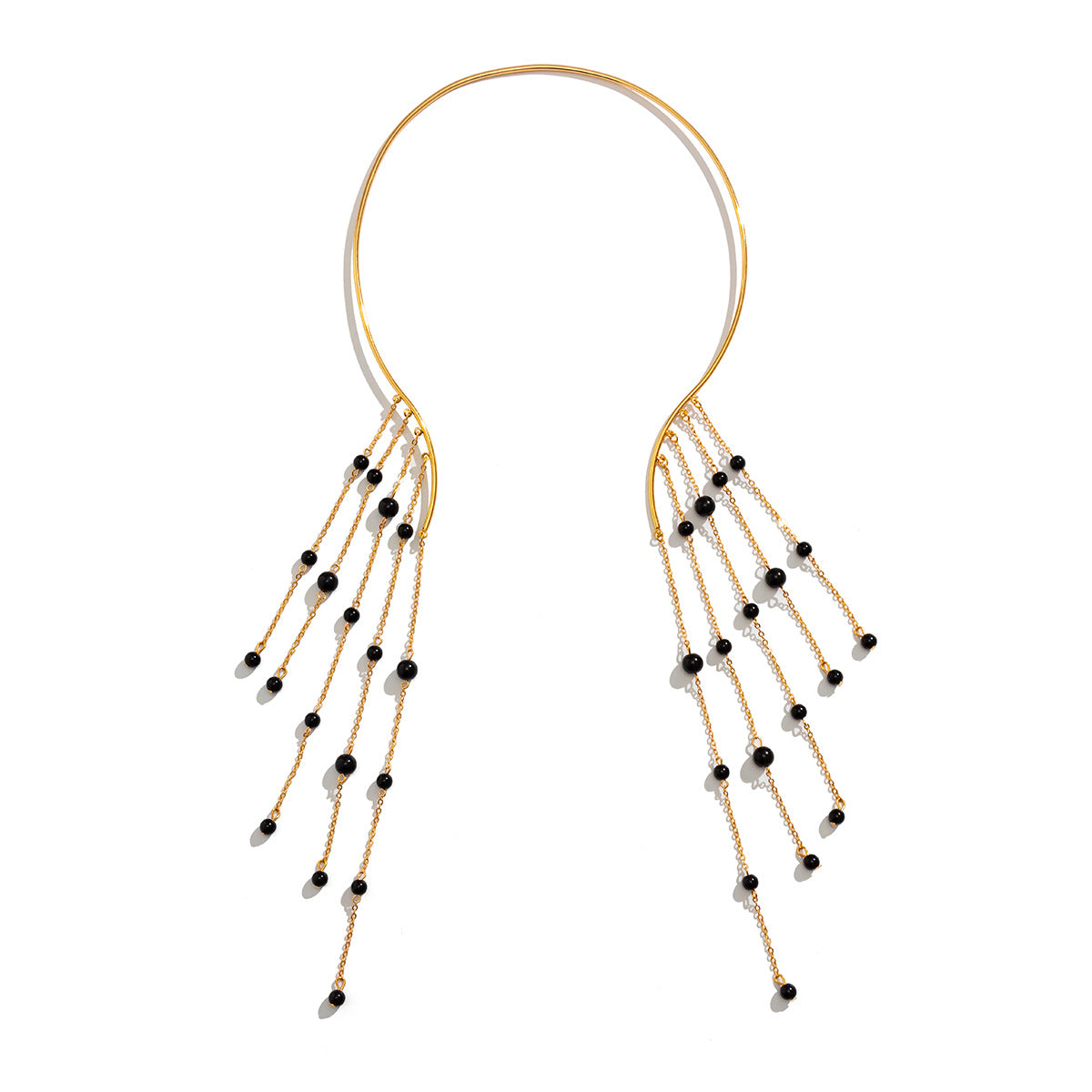 Gilded Veil Pearl Collar Necklace