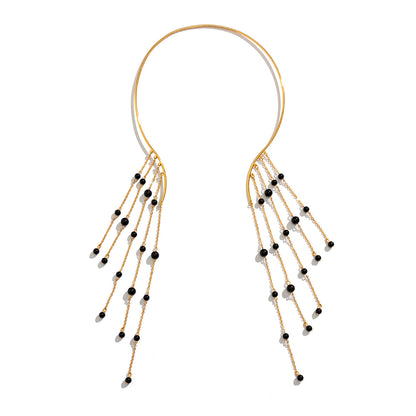 Gilded Veil Pearl Collar Necklace
