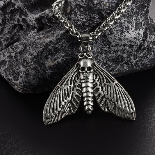 Death's-Head Moth Relic jewelry, alternate skeletal moth view