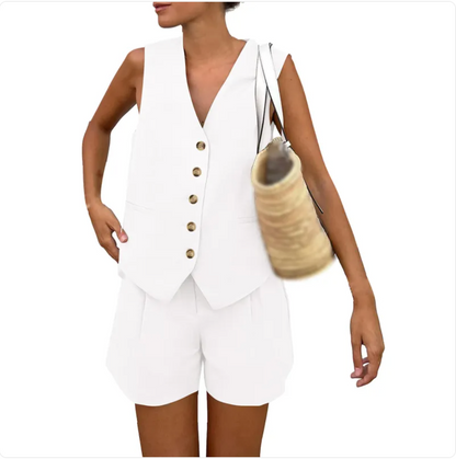 Sleeveless Vest Shorts Casual Suit