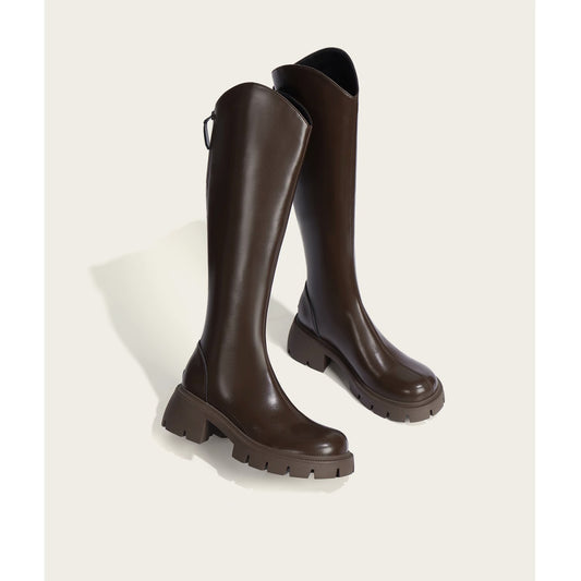 Black Cavalry Knee-High Rider Boots, product view 1