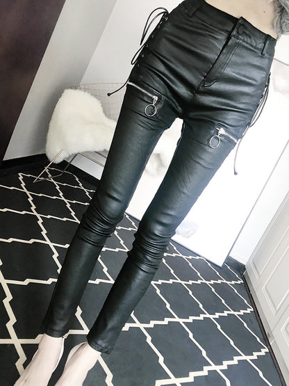 Blackline Zip Skinny Trousers in black