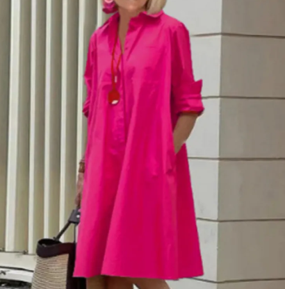 Meridian Oversized Black Shirt Dress styling view