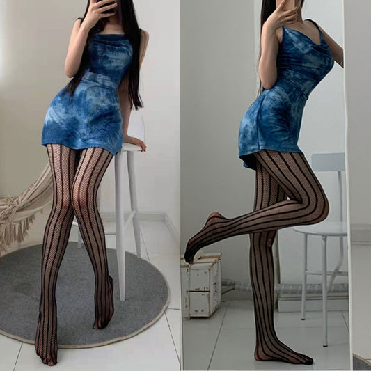 Column Shadow Vertical Fishnet Tights, product view 2