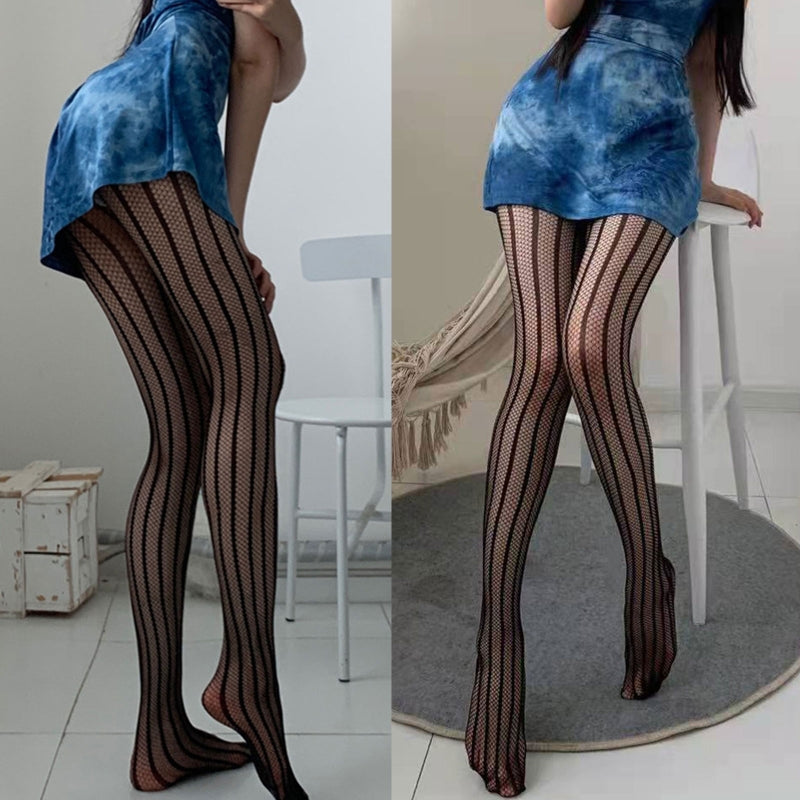 Column Shadow Vertical Fishnet Tights, product view 4