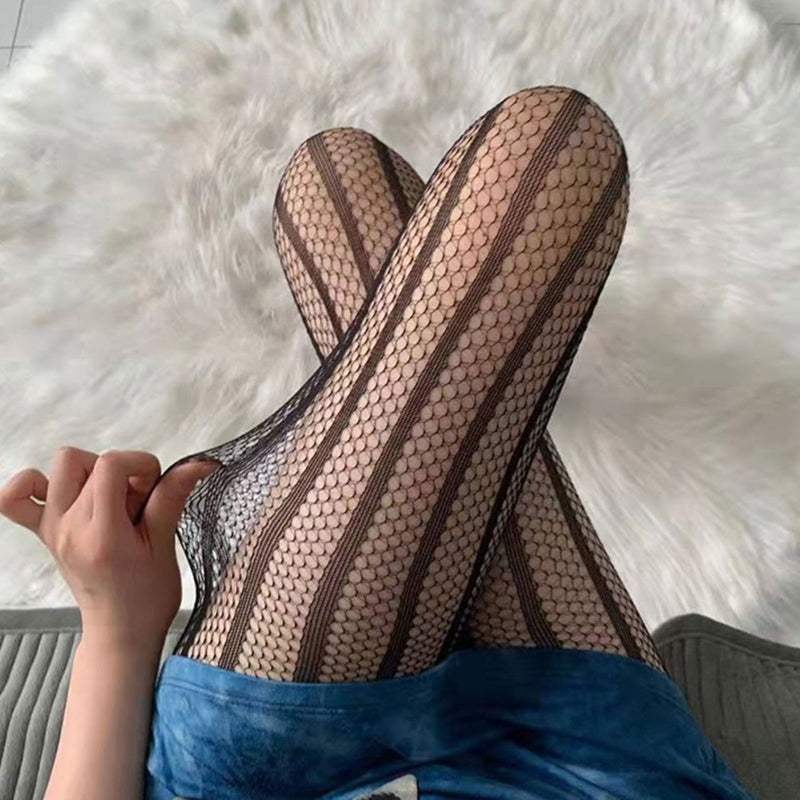 Column Shadow Vertical Fishnet Tights, product view 6