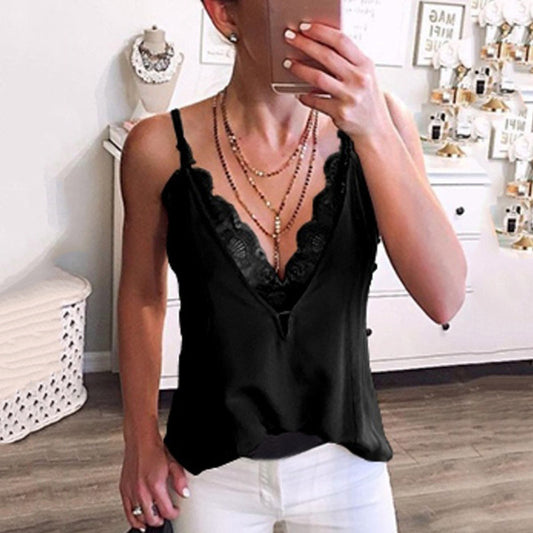 Confessional Deep-V Lace Camisole, product view 1