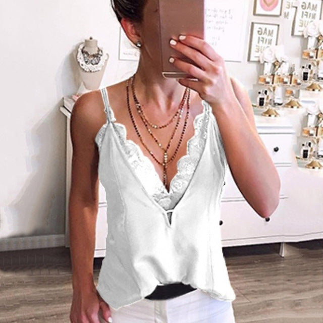 Confessional Deep-V Lace Camisole, product view 4