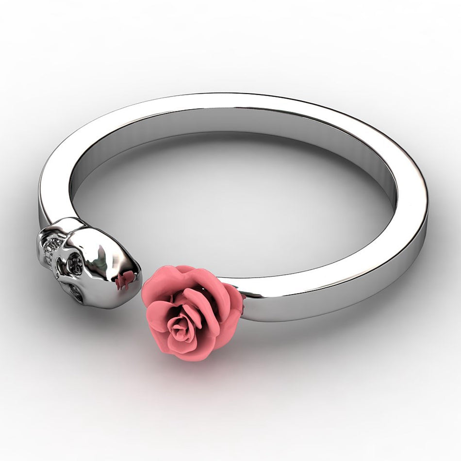 Dead Flowers Skull & Rose Rings, product view 3