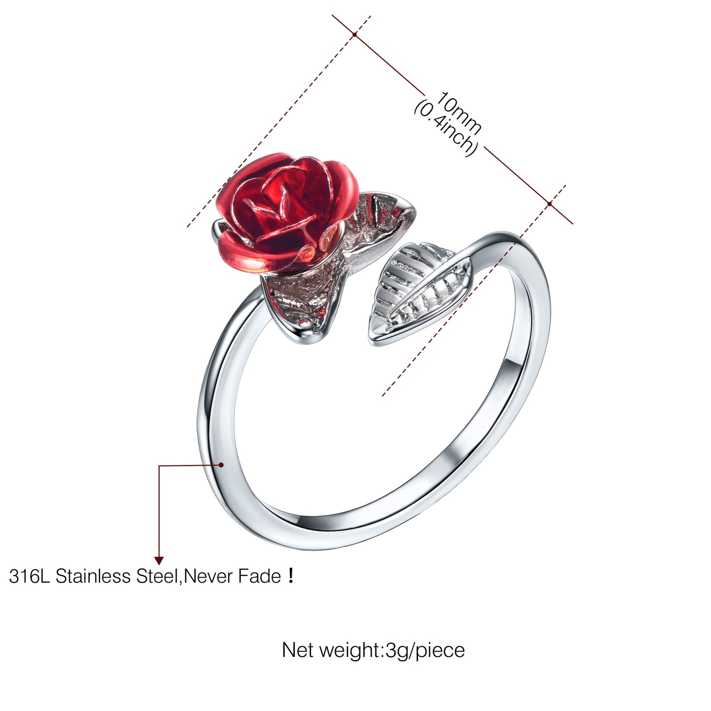 Dead Rose Open Ring, product view 6