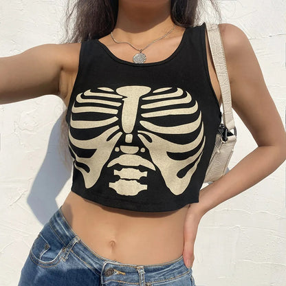 Death's Head Skull Crop Top, product view 1