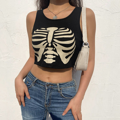 Death's Head Skull Crop Top, product view 3