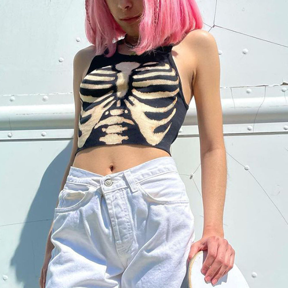 Death's Head Skull Crop Top, product view 5
