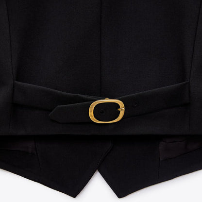 Directive Black Tailored Button Vest product view 3