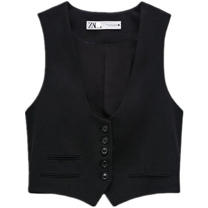 Directive Black Tailored Button Vest product view 5