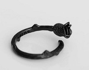 S925 Silver Open Ring with Rose for Valentine's Day
