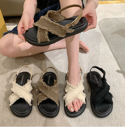 Obsidian Cross-Strap Sandals alternate view 3