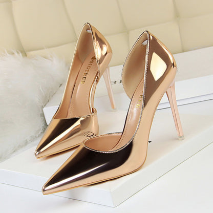 Gilded Threat Metallic Stiletto Heels, product view 1