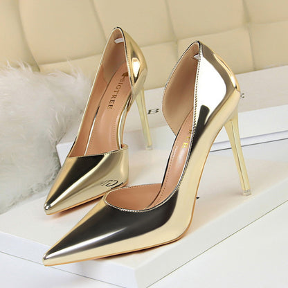 Gilded Threat Metallic Stiletto Heels, product view 4