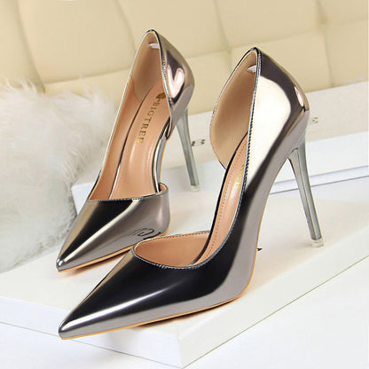 Gilded Threat Metallic Stiletto Heels, product view 5