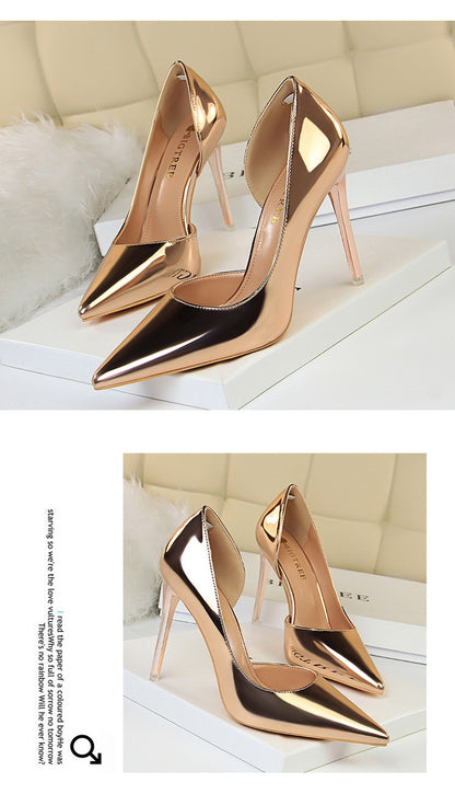 Gilded Threat Metallic Stiletto Heels, product view 7