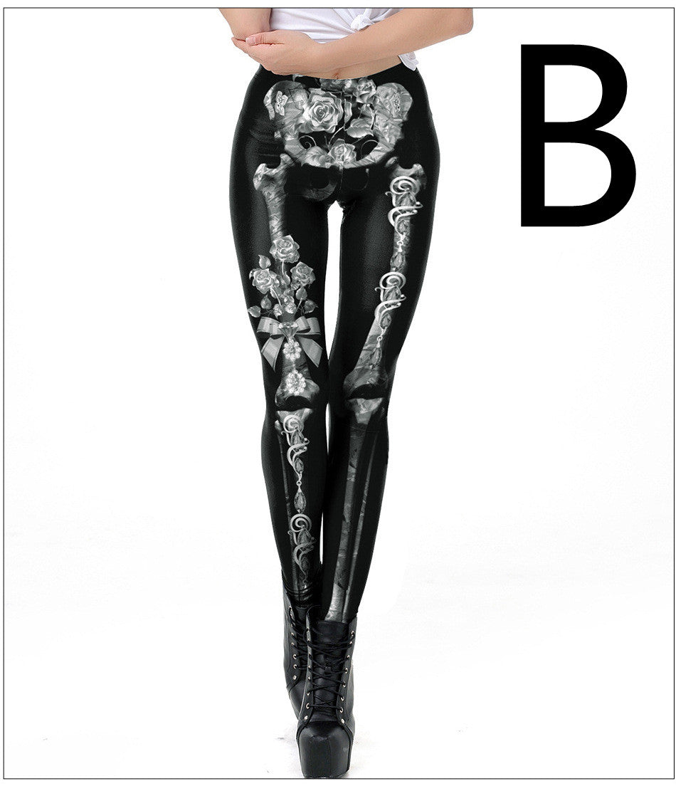 Graveframe skull print leggings, alternate graphic design