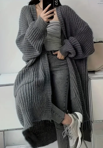 Grey Matter Knit Cardigan Coat, product view 3