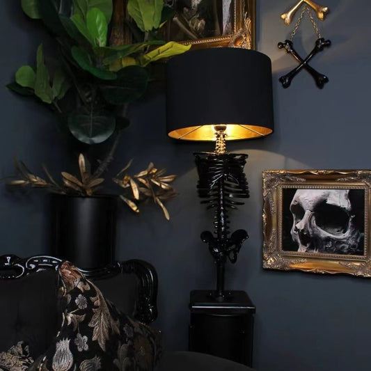 Grimlight skull table lamp, alternate view