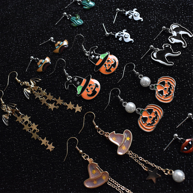 Harvest pumpkin earrings, seasonal alloy design 1