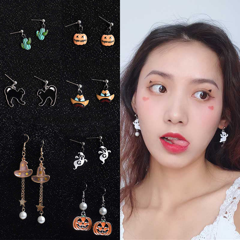 Harvest pumpkin earrings, seasonal alloy design 4