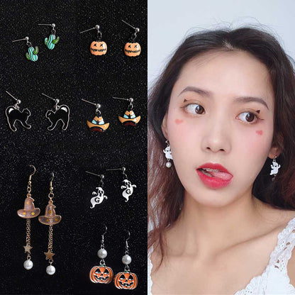 Harvest pumpkin earrings, seasonal alloy design 4