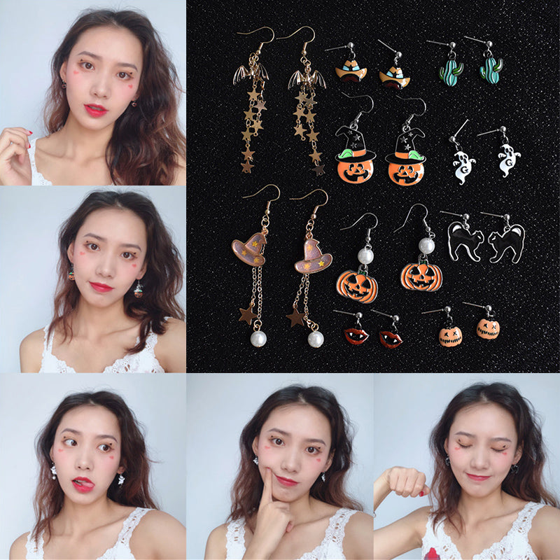 Harvest pumpkin earrings, seasonal alloy design 5
