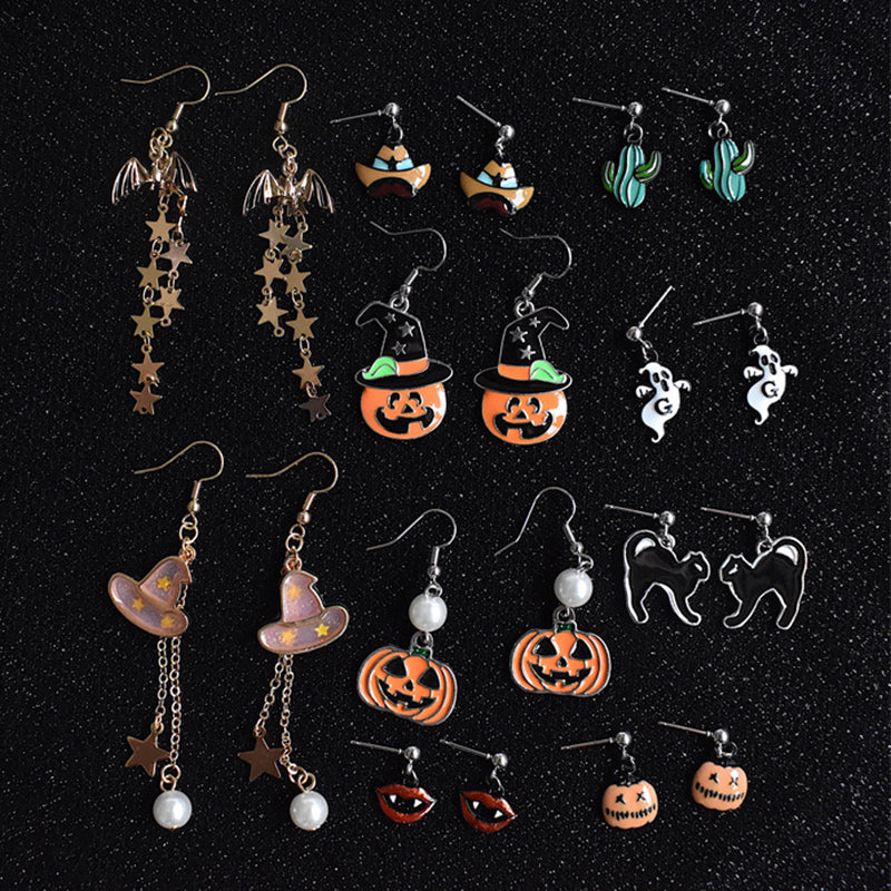 Harvest pumpkin earrings, seasonal alloy design 6