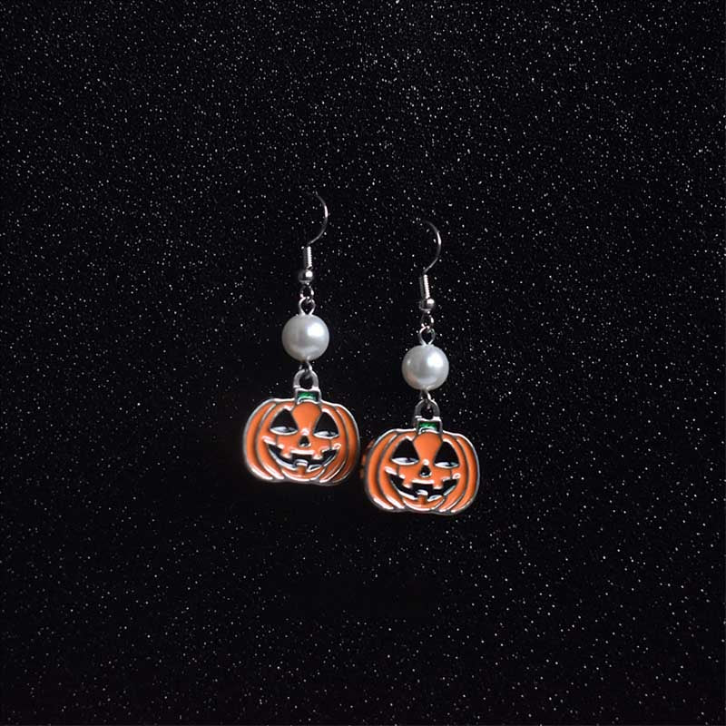 Harvest pumpkin earrings, seasonal alloy design 10