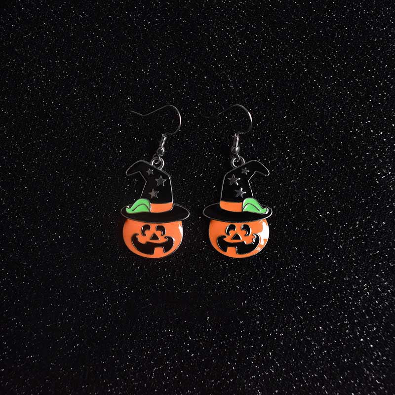 Harvest pumpkin earrings, seasonal alloy design 12