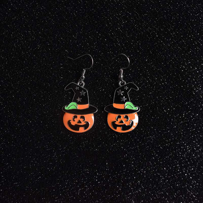 Harvest pumpkin earrings, seasonal alloy design 12