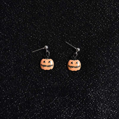 Harvest pumpkin earrings, seasonal alloy design 14