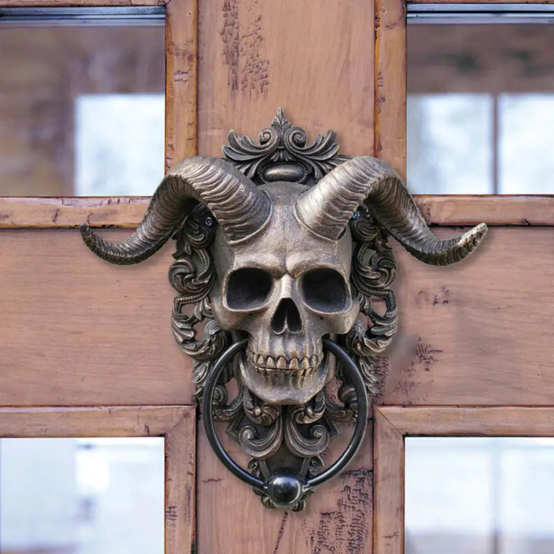 Horned Omen Goat-Skull Wall Accent, product view 1